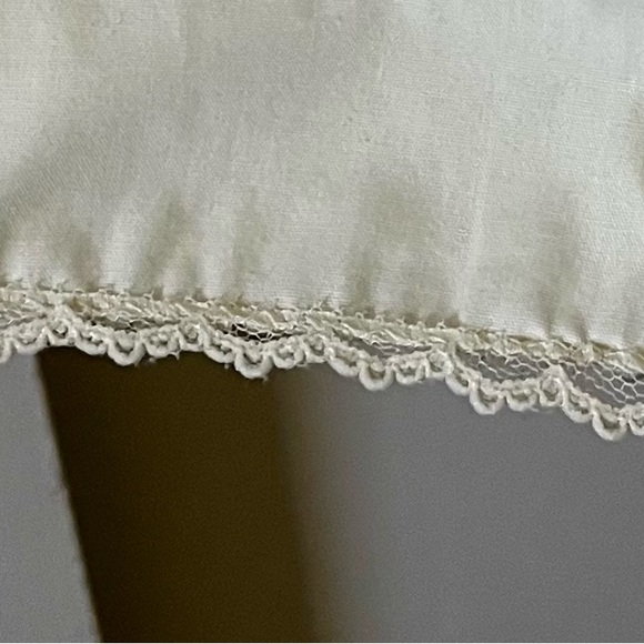 Unnamed vintage midi ivory and green dress. Gorgeous late 70s  80s lined Sz 6 - Picture 7 of 11